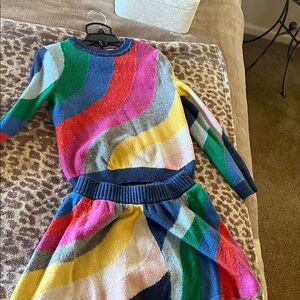 Colorful Striped Sweater Dress